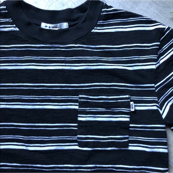 Vans classic striped pocket tee in black and white. Size XS - Picture 2 of 5